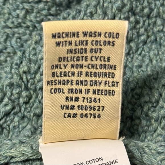 LL Bean Basketweave Sweater Boatneck Green - Picture 6 of 6